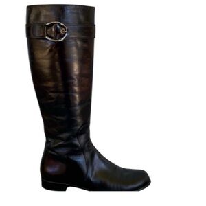 Stuart Weitzman Black Leather Combat Boots